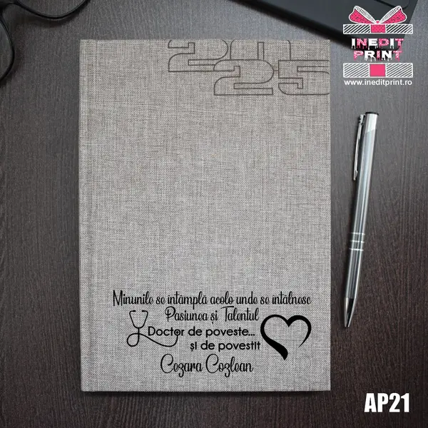 Agenda personalizata 2025 Doctor de poveste AP21 BEJ FIORANO, DELUXE PREMIUM