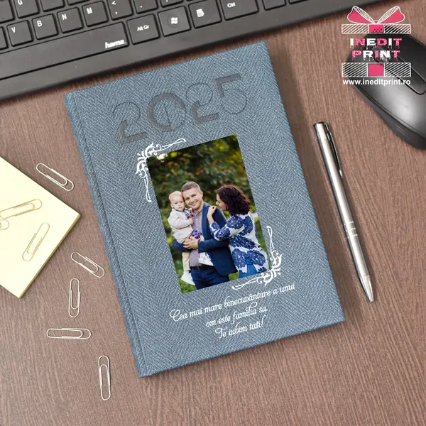 Agenda personalizata 2025 Foto + Text AP3 ALBASTRU BARD, DELUXE PREMIUM
