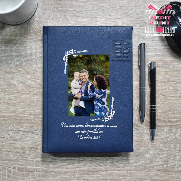 Agenda personalizata 2025 Foto + Text AP3 ALBASTRU CHIAVENNA, DELUXE PREMIUM