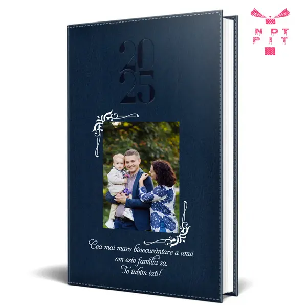 Agenda personalizata 2025 Foto + Text AP3 ALBASTRU, DELUXE H