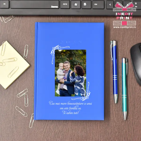 Agenda personalizata 2025 Foto + Text AP3 ALBASTRU DESCHIS, STANDARD H1