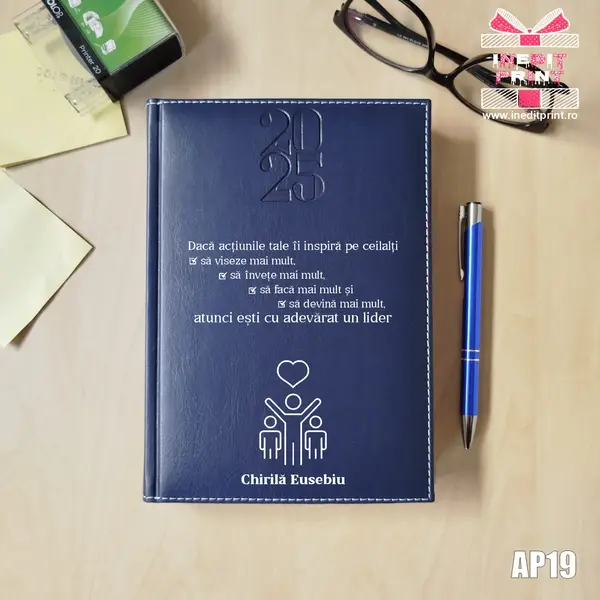 Agenda personalizata 2025 Lider adevarat AP19 ALBASTRU, DELUXE H