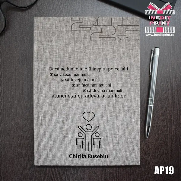 Agenda personalizata 2025 Lider adevarat AP19 BEJ FIORANO, DELUXE PREMIUM