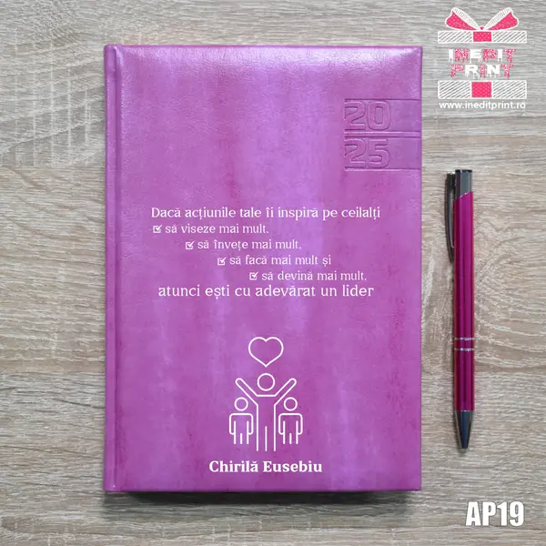 Agenda personalizata 2025 Lider adevarat AP19 PURPURIU NARNI, DELUXE PREMIUM