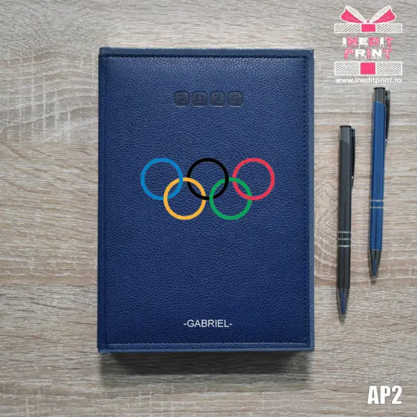 Agenda personalizata 2025 Logo + Nume AP2 ALBASTRU-ALGHERO, DELUXE PREMIUM