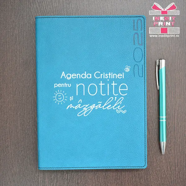 Agenda personalizata 2025 mazgaleli AP1 DELUXE PREMIUM, TURCOAZ LORETO