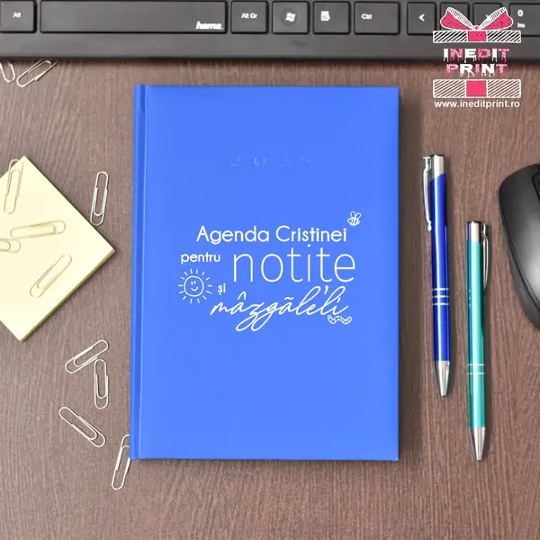 Agenda personalizata 2025 mazgaleli AP1 STANDARD H1, ALBASTRU DESCHIS