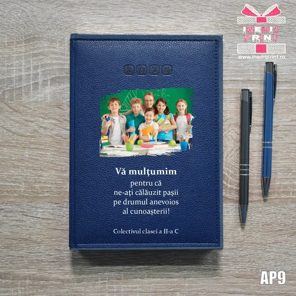Agenda personalizata 2025 Multumiri AP9 ALBASTRU-ALGHERO, DELUXE PREMIUM