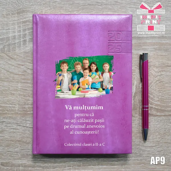 Agenda personalizata 2025 Multumiri AP9 PURPURIU NARNI, DELUXE PREMIUM