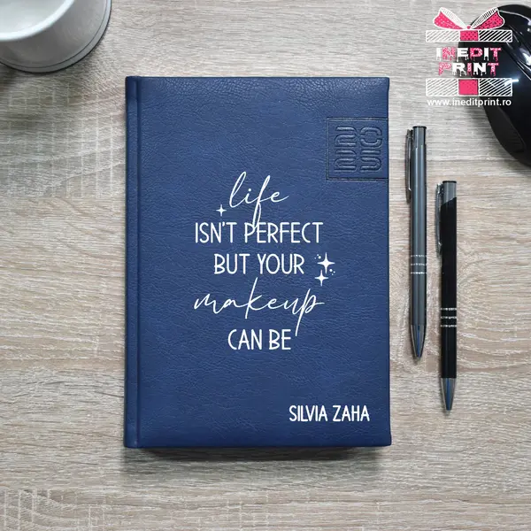 Agenda personalizata 2025 Perfect makeup AP5 ALBASTRU CHIAVENNA, DELUXE PREMIUM