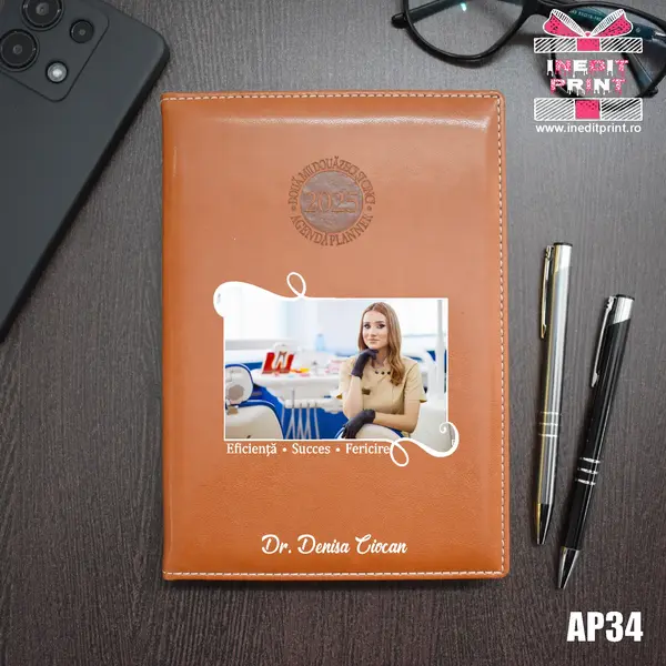 Agenda personalizata 2025 Poza + Text + Motto AP34 MARO AMSTERDAM, DELUXE PREMIUM