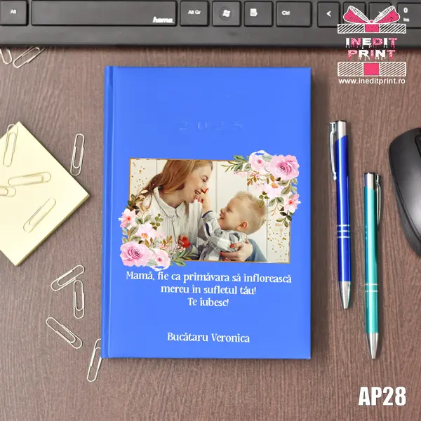 Agenda personalizata 2025 Primavara AP28 ALBASTRU DESCHIS, STANDARD H1