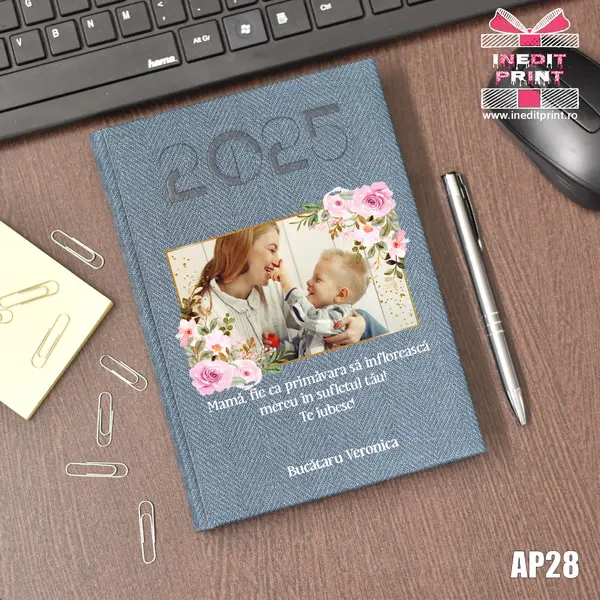 Agenda personalizata 2025 Primavara AP28 DELUXE PREMIUM, ALBASTRU BARD