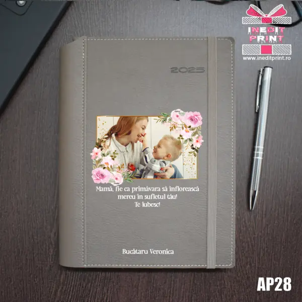 Agenda personalizata 2025 Primavara AP28 DELUXE PREMIUM, BEJ BORNEO