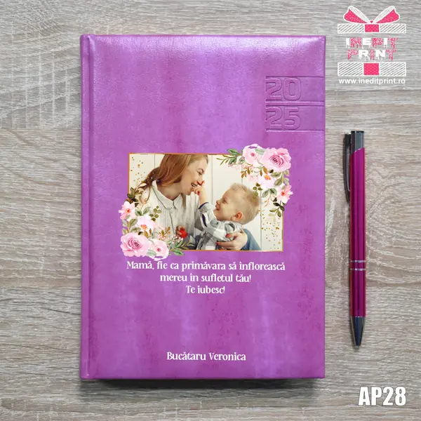 Agenda personalizata 2025 Primavara AP28 PURPURIU NARNI, DELUXE PREMIUM
