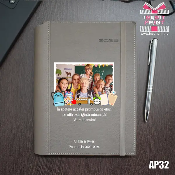 Agenda personalizata 2025 Profesori AP32 DELUXE PREMIUM, BEJ BORNEO