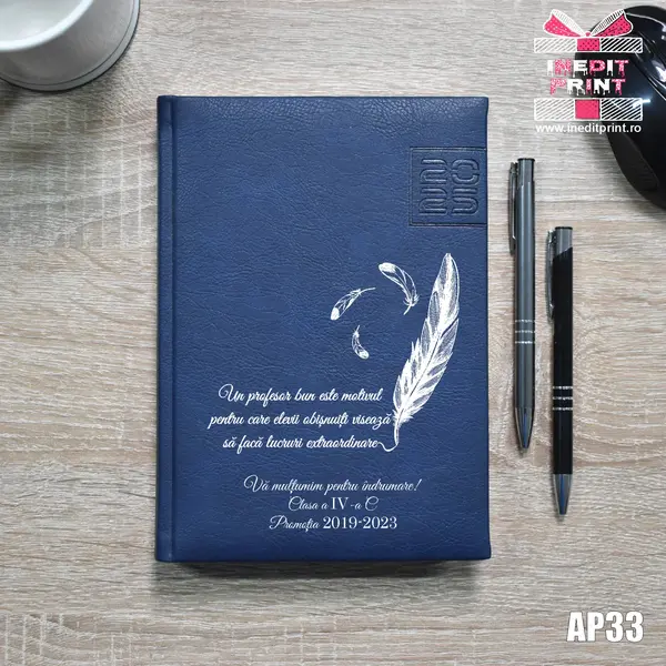 Agenda personalizata 2025 Profesori si elevi AP33 ALBASTRU CHIAVENNA, DELUXE PREMIUM