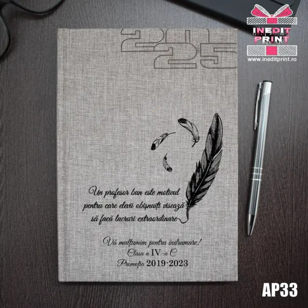 Agenda personalizata 2025 Profesori si elevi AP33 BEJ FIORANO, DELUXE PREMIUM