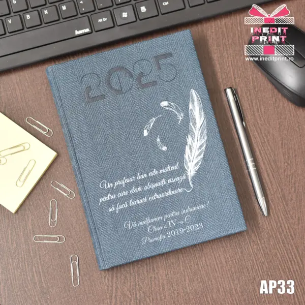 Agenda personalizata 2025 Profesori si elevi AP33 DELUXE PREMIUM, ALBASTRU BARD