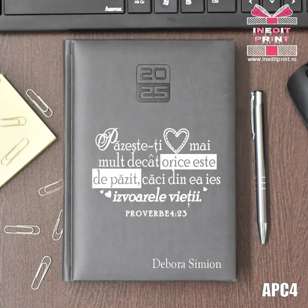 Agenda personalizata 2025 Proverbe 4:23 APC4 STANDARD HT2, GRI INCHIS