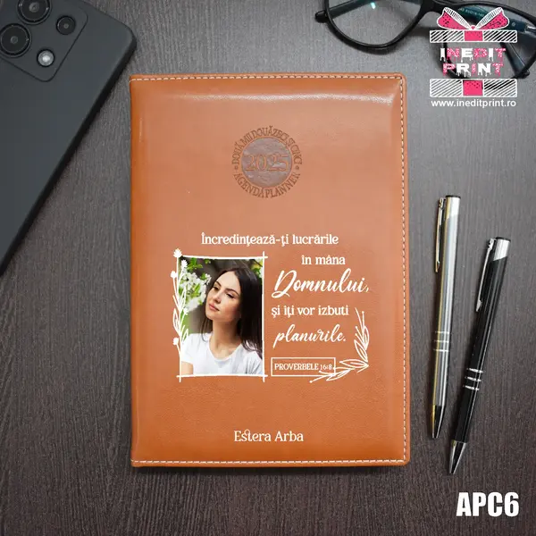 Agenda personalizata 2025 Proverbele 16:3 APC6 DELUXE PREMIUM, MARO AMSTERDAM