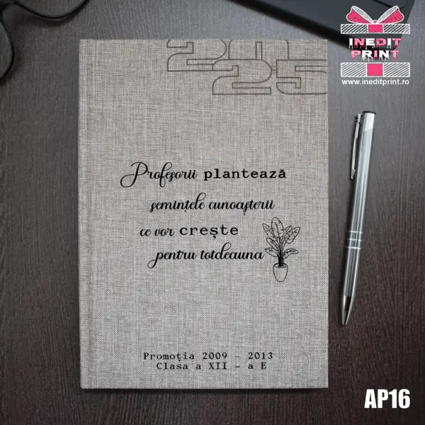 Agenda personalizata 2025 Semintele cunoasterii AP16 BEJ FIORANO, DELUXE PREMIUM