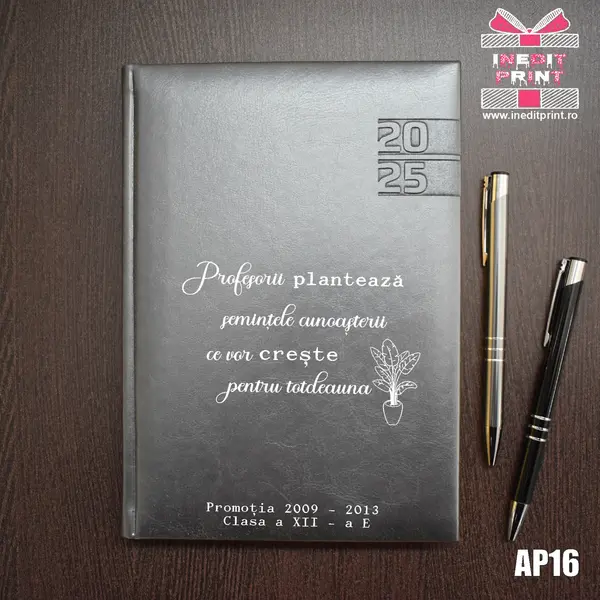 Agenda personalizata 2025 Semintele cunoasterii AP16 GRI NARNI, DELUXE PREMIUM