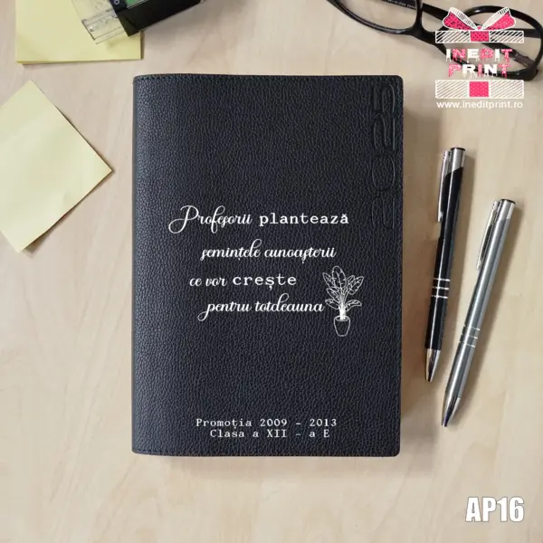Agenda personalizata 2025 Semintele cunoasterii AP16 NEGRU LORETO, DELUXE PREMIUM