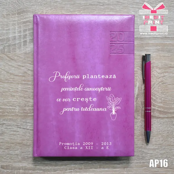 Agenda personalizata 2025 Semintele cunoasterii AP16 PURPURIU NARNI, DELUXE PREMIUM