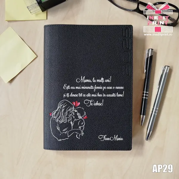 Agenda personalizata 2025 Te iubesc, mama AP29 NEGRU LORETO, DELUXE PREMIUM