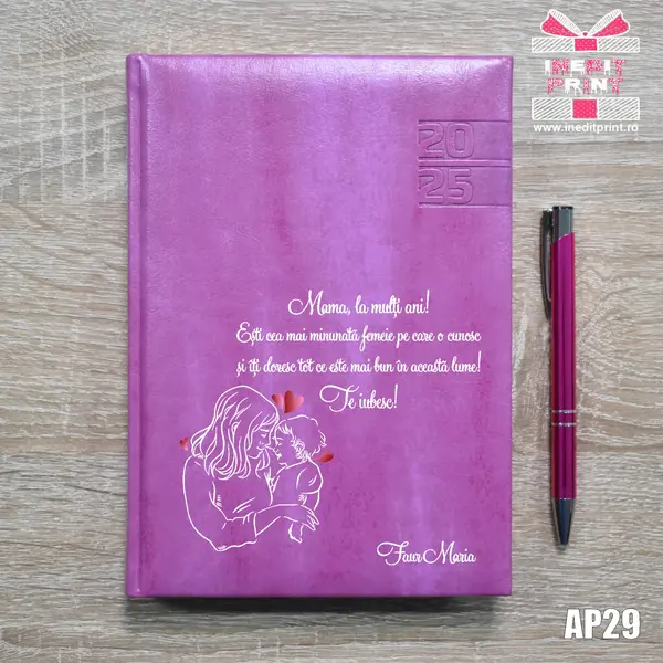Agenda personalizata 2025 Te iubesc, mama AP29 PURPURIU NARNI, DELUXE PREMIUM