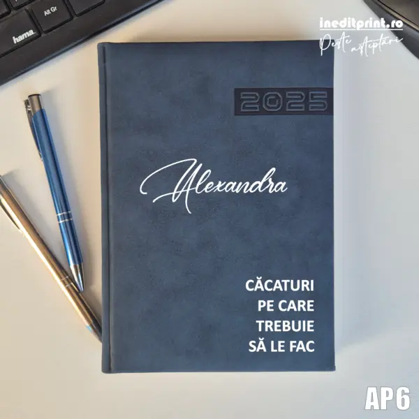 Agenda personalizata 2025 To do list AP6 ALBASTRU TEANO, DELUXE PREMIUM
