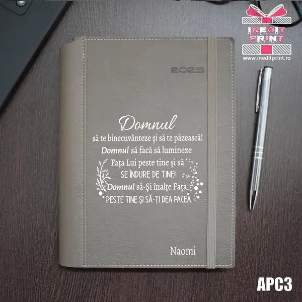 Agenda personalizata 2025 Verset Numeri 6:24-26 APC3 DELUXE PREMIUM, BEJ BORNEO