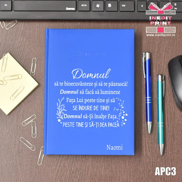 Agenda personalizata 2025 Verset Numeri 6:24-26 APC3 STANDARD H1, ALBASTRU DESCHIS