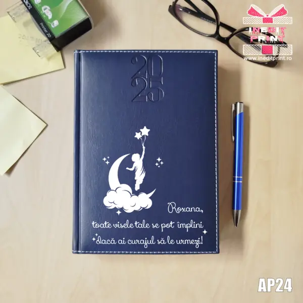 Agenda personalizata 2025 Visele tale AP24 ALBASTRU, DELUXE H