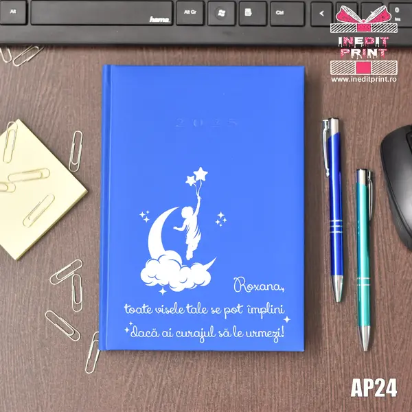 Agenda personalizata 2025 Visele tale AP24 ALBASTRU DESCHIS, STANDARD H1