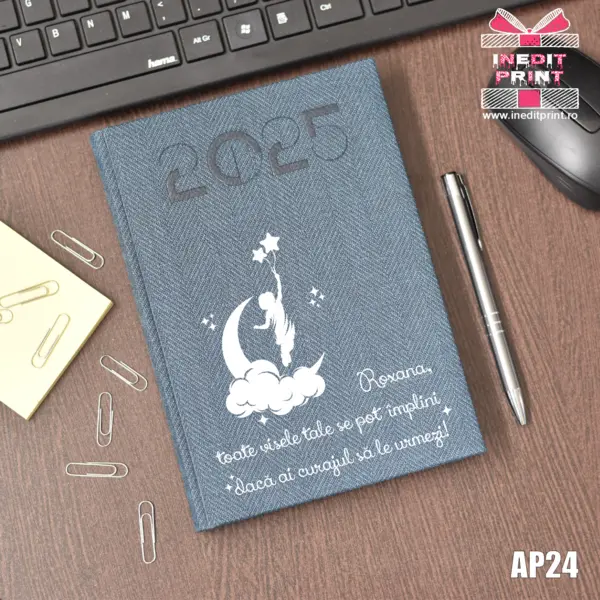 Agenda personalizata 2025 Visele tale AP24 DELUXE PREMIUM, ALBASTRU BARD