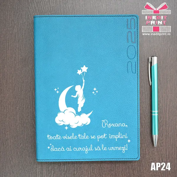 Agenda personalizata 2025 Visele tale AP24 DELUXE PREMIUM, TURCOAZ LORETO