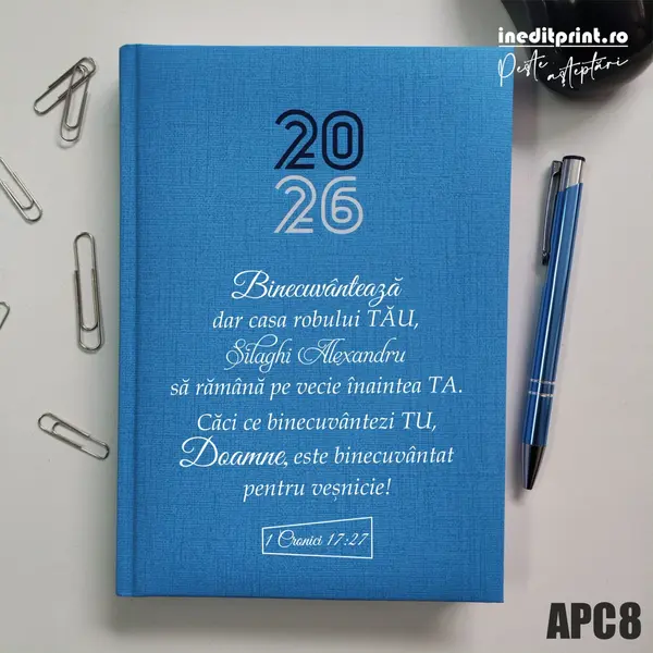 Agenda personalizata 2026 1 Cronici 17:27 APC8 Datata C, Turcoaz