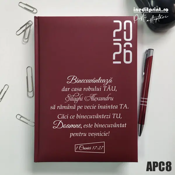 Agenda personalizata 2026 1 Cronici 17:27 APC8 DATATA RT, Bordo
