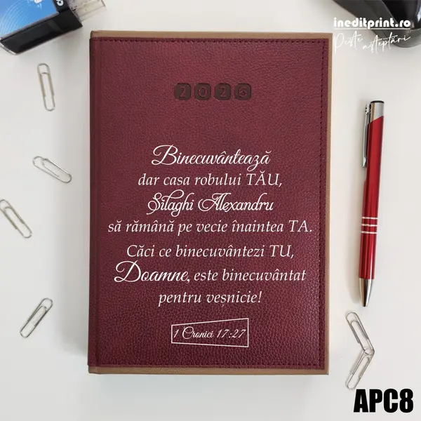 Agenda personalizata 2026 1 Cronici 17:27 APC8 DELUXE PREMIUM, Alghero Bordo