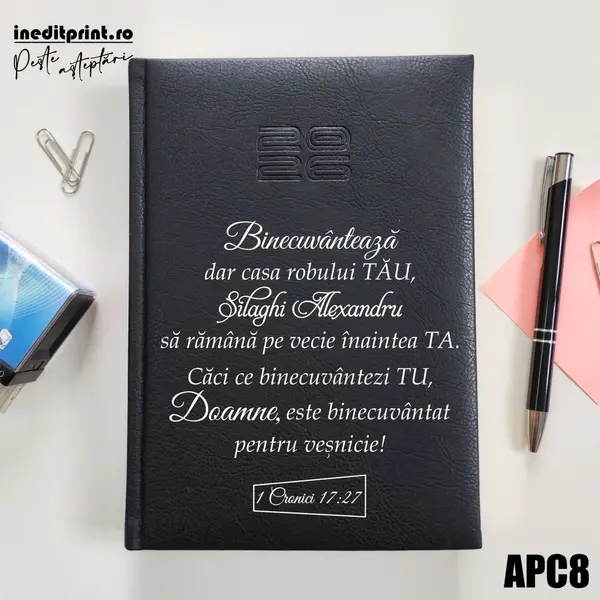 Agenda personalizata 2026 1 Cronici 17:27 APC8 DELUXE PREMIUM, Chiavenna Negru