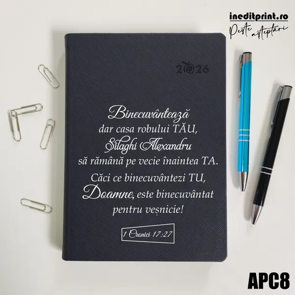 Agenda personalizata 2026 1 Cronici 17:27 APC8 DELUXE PREMIUM, Ortisei Albastru