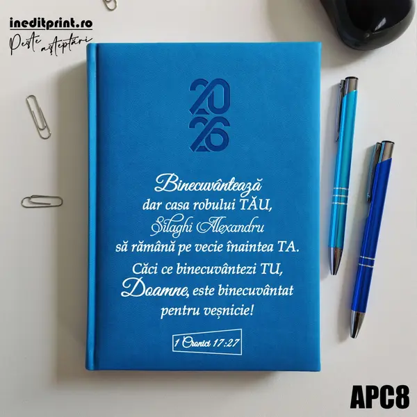 Agenda personalizata 2026 1 Cronici 17:27 APC8 STANDARD HT2, ALBASTRU DESCHIS