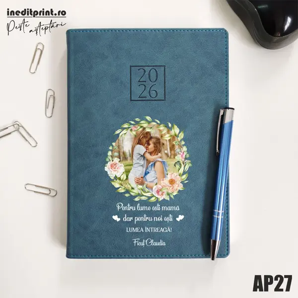Agenda personalizata 2026 - 8 Martie AP27 DELUXE PREMIUM, Chianti Verde Cyprus