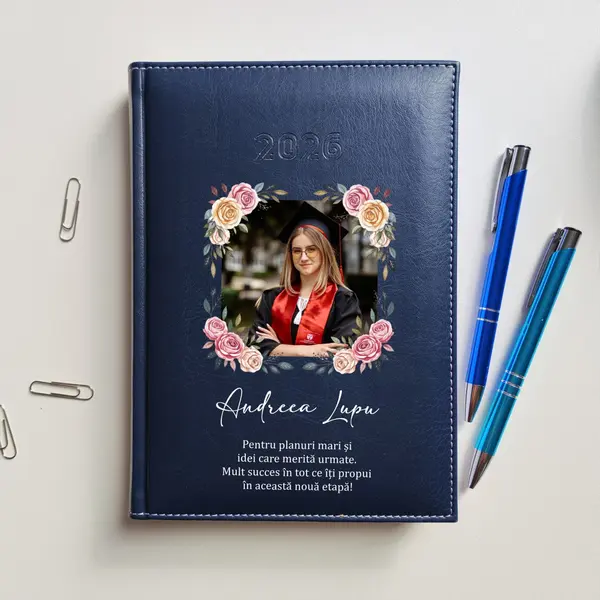 Agenda personalizata 2026 absolvent AP45 DELUXE H, Corinaldo Albastru