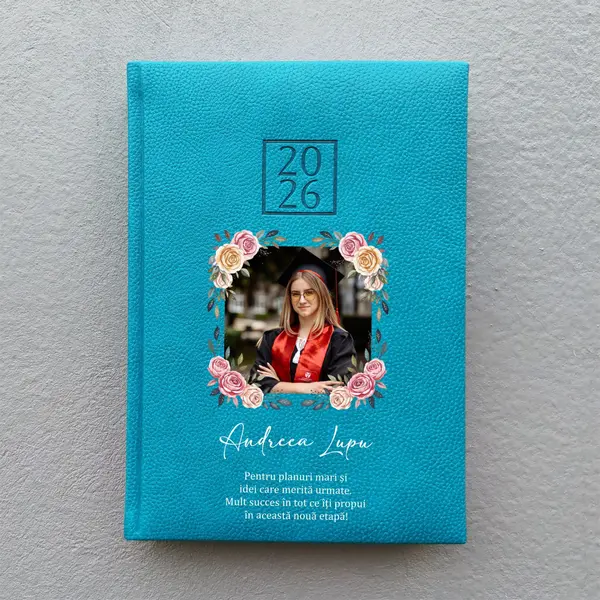 Agenda personalizata 2026 absolvent AP45 DELUXE H, Edolo Turcoaz