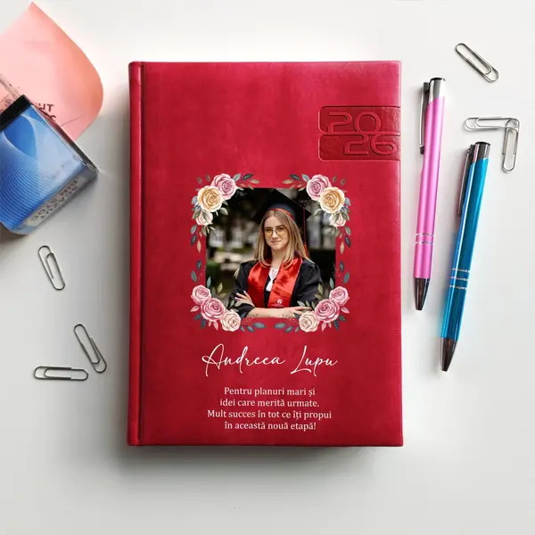 Agenda personalizata 2026 absolvent AP45 DELUXE PREMIUM, Narni Fucsia