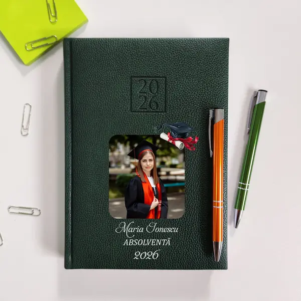 Agenda personalizata 2026 absolvent AP46 DELUXE H, Edolo Verde