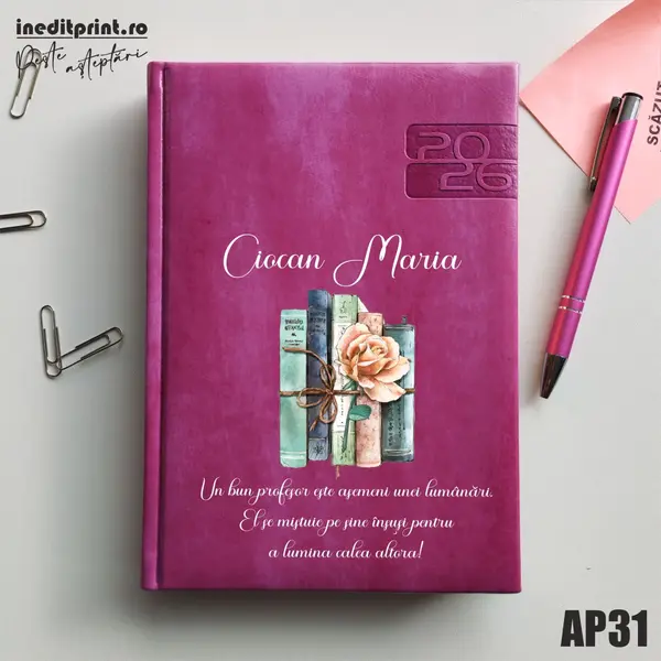 Agenda personalizata 2026 Cadru didactic AP31 DELUXE PREMIUM, Narni Purpuriu
